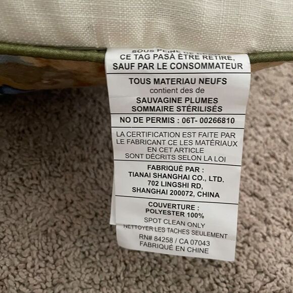 NWT Waterfall Feathers 19" square Accent Pillow w/insert - Picture 4 of 5